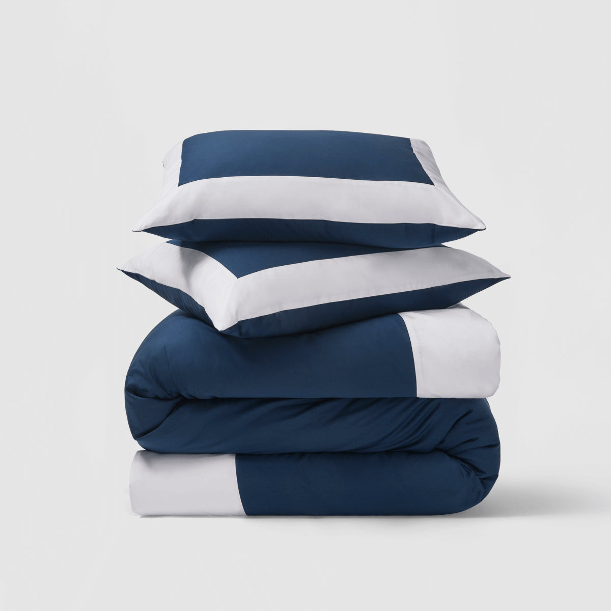 Reversible Color Block Sateen Duvet Cover &amp; Shams Set