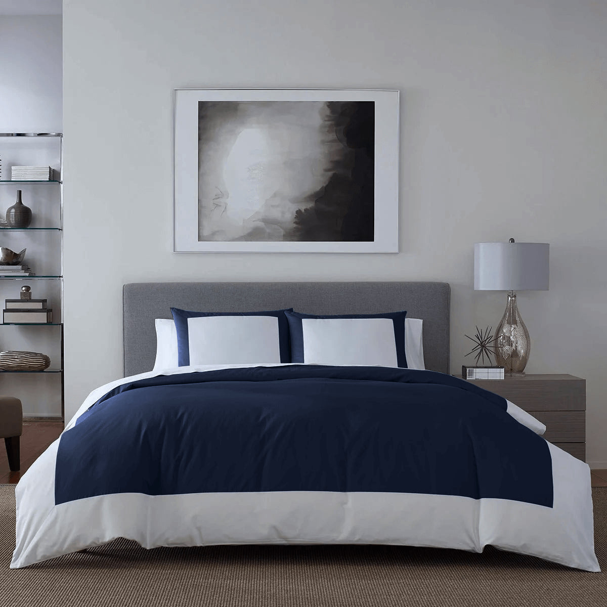 Reversible Color Block Sateen Duvet Cover &amp; Shams Set
