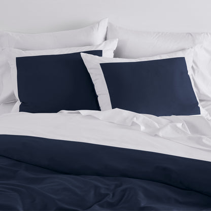 Reversible Color Block Sateen Duvet Cover &amp; Shams Set