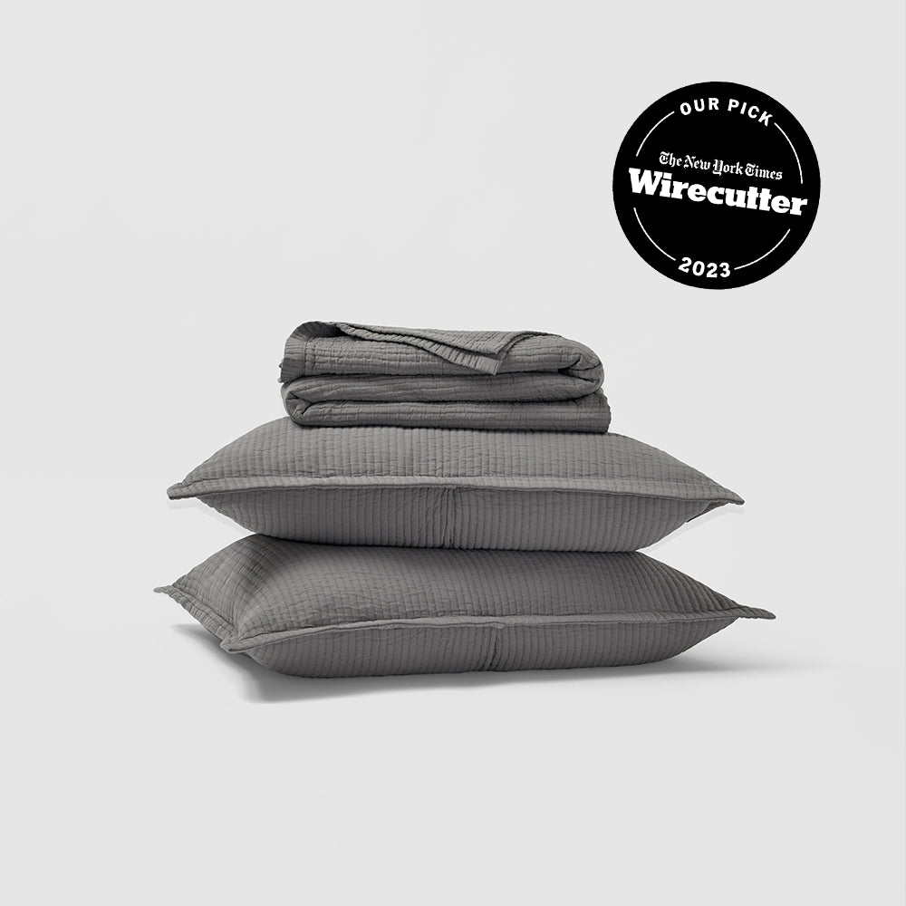 Textured Cotton Coverlet &amp; Shams Set