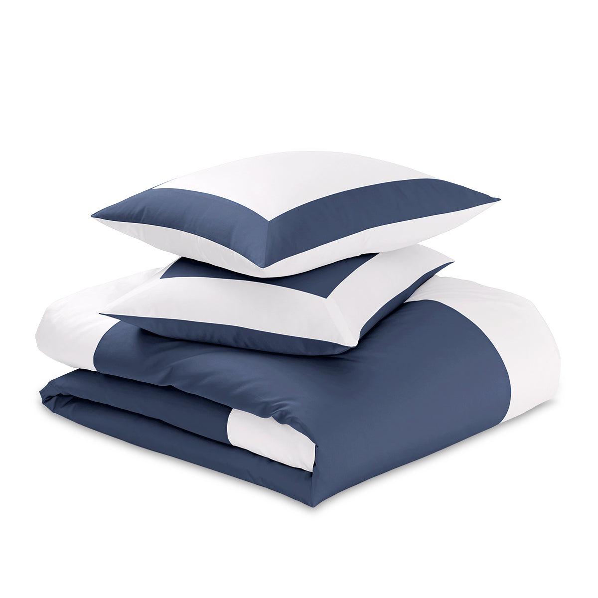 Reversible Color Block Sateen Duvet Cover &amp; Shams Set
