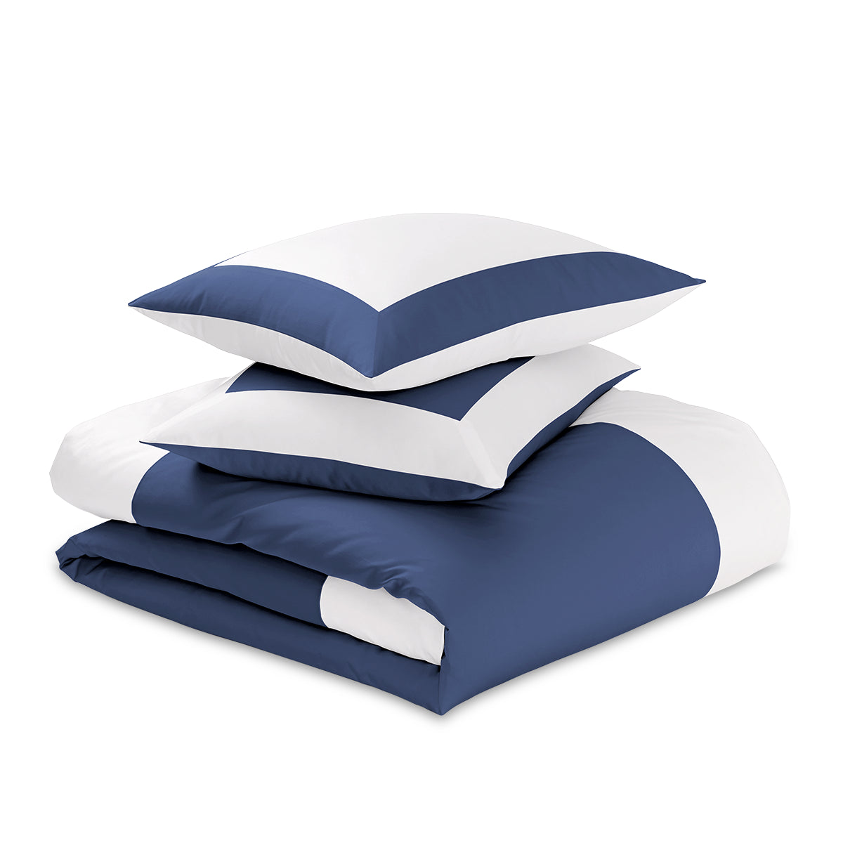 Reversible Color Block Sateen Duvet Cover &amp; Shams Set