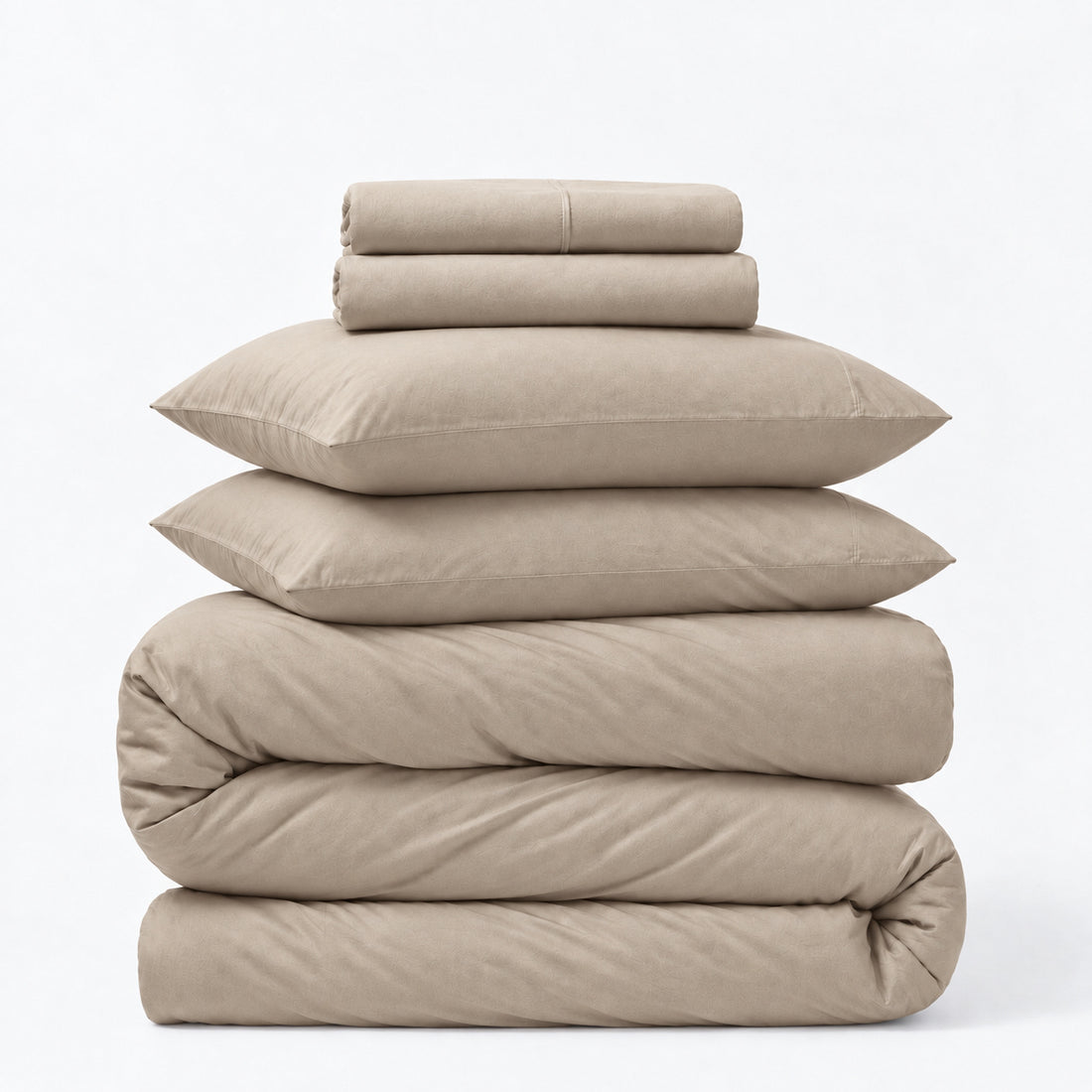 Cotton Cashmere 5-Piece Sheet &amp; Duvet Cover Set