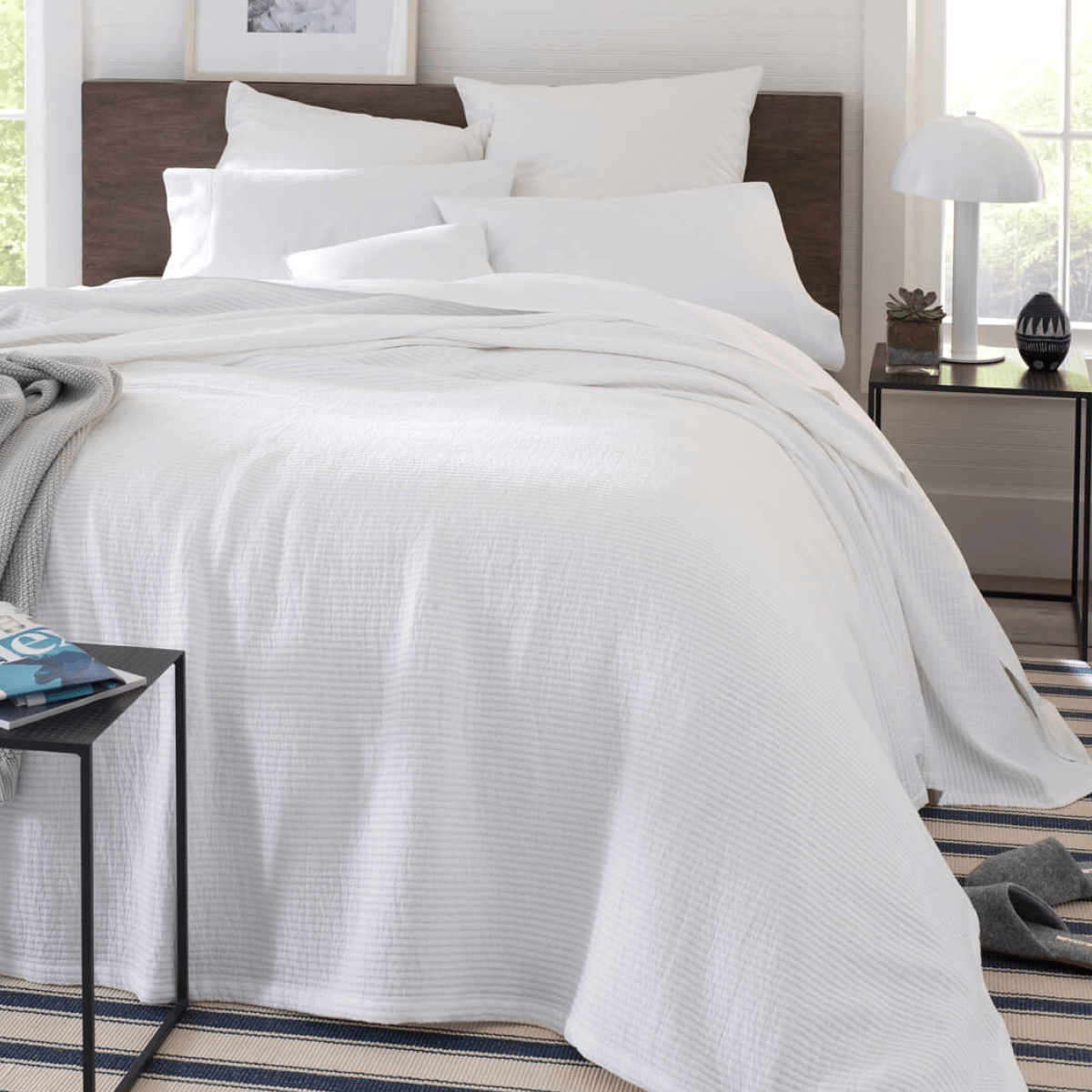 Textured Cotton Coverlet