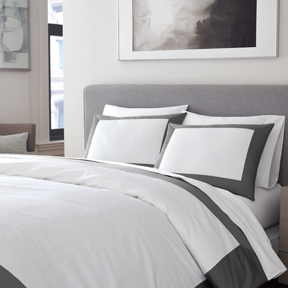 Reversible Color Block Sateen Duvet Cover &amp; Shams Set