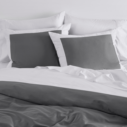 Reversible Color Block Sateen Duvet Cover &amp; Shams Set